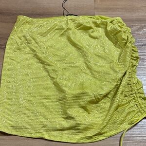 Yellow Ruched Women's Skirt